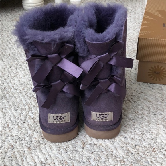 Purple Bailey Bow Ugg Boots - Picture 3 of 4